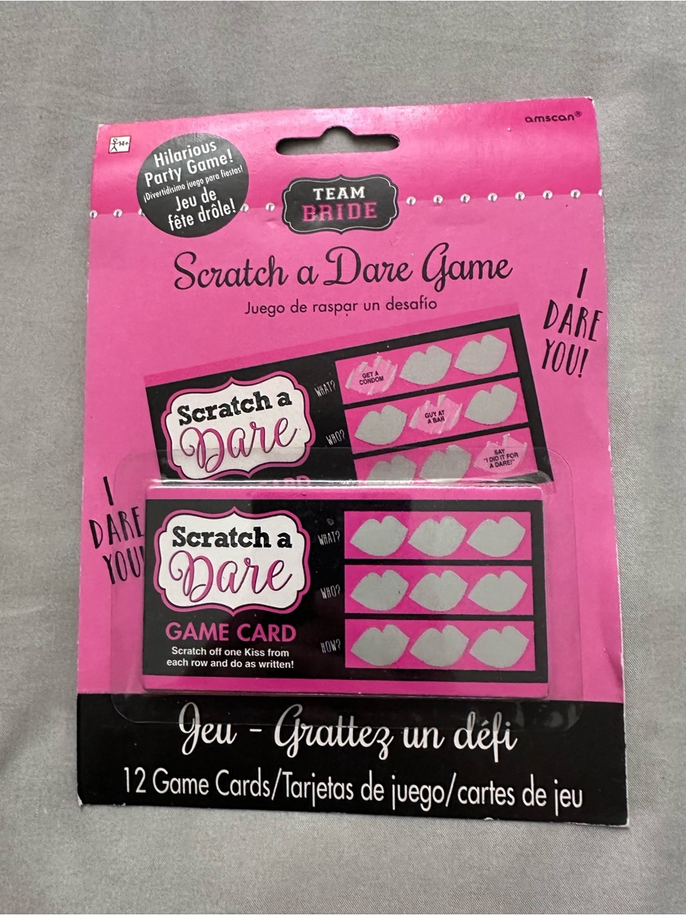 Team Bride Pink 'Scratch a Dare' Party Game Cards & Bachelorette Extras